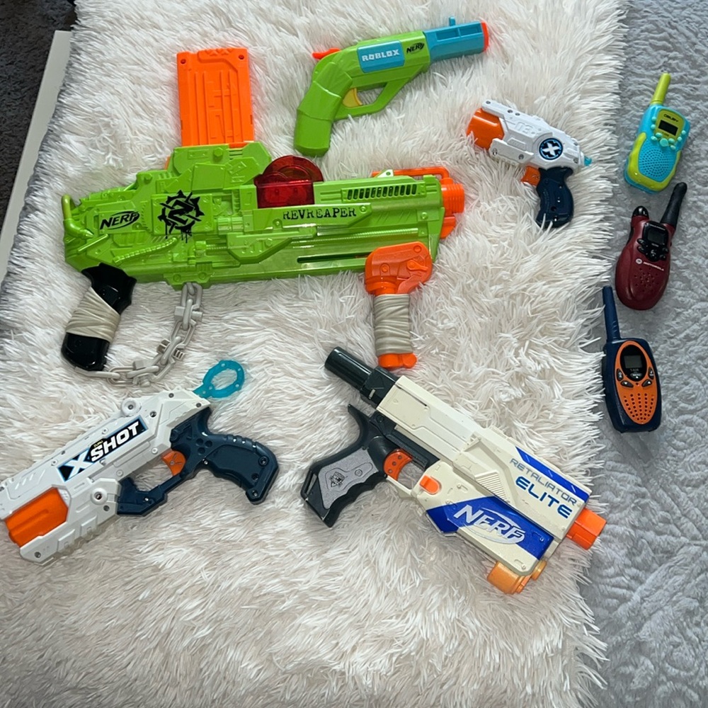 Zombie Large Nerf toy gun bundle with walkie talkies